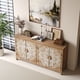 thumbnail image 2 of 60"Wood Accent Cabinet with 4 Doors, Brown and antique white Modern Pantry Cabinet, Wood Buffet Cabinet, Media Cabinet, Console Cabinet, Cabinet for Entryway, Living Room, Bedroom, Dining Room, 2 of 3