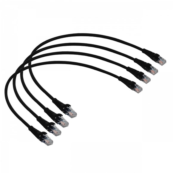 CPN-05-4. LINKMADE 4 UNIDADES 50CM CAT5E NEGRO LSZH CABLE PATCH MOLDEADO MULTIHILO