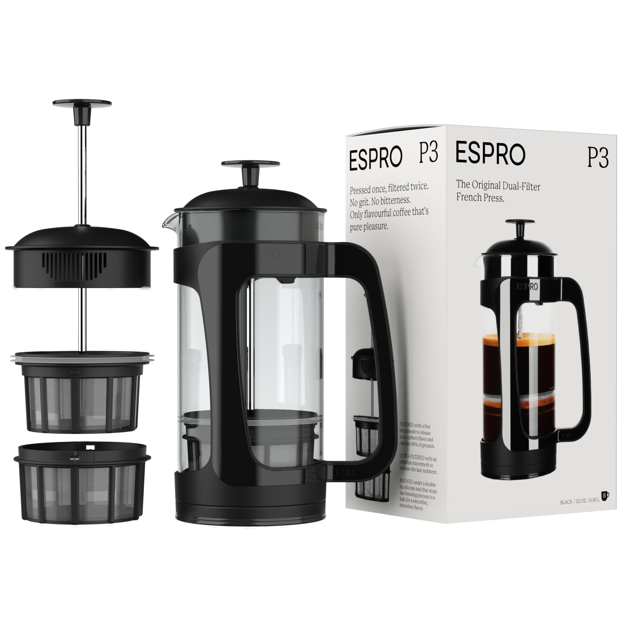 Cafetera De Prensa Francesa Espro P3 950 Ml Negra