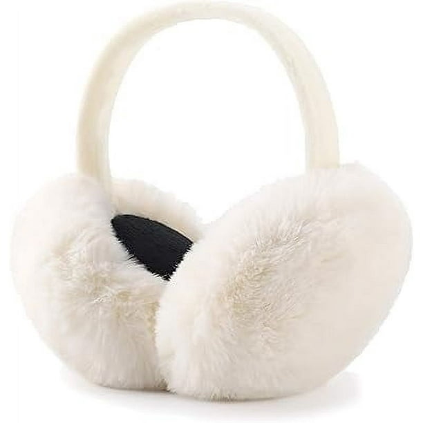 Orejeras de invierno de piel sintética cálidas y bonitas, plegables y para exteriores, para mujeres y niñas.
