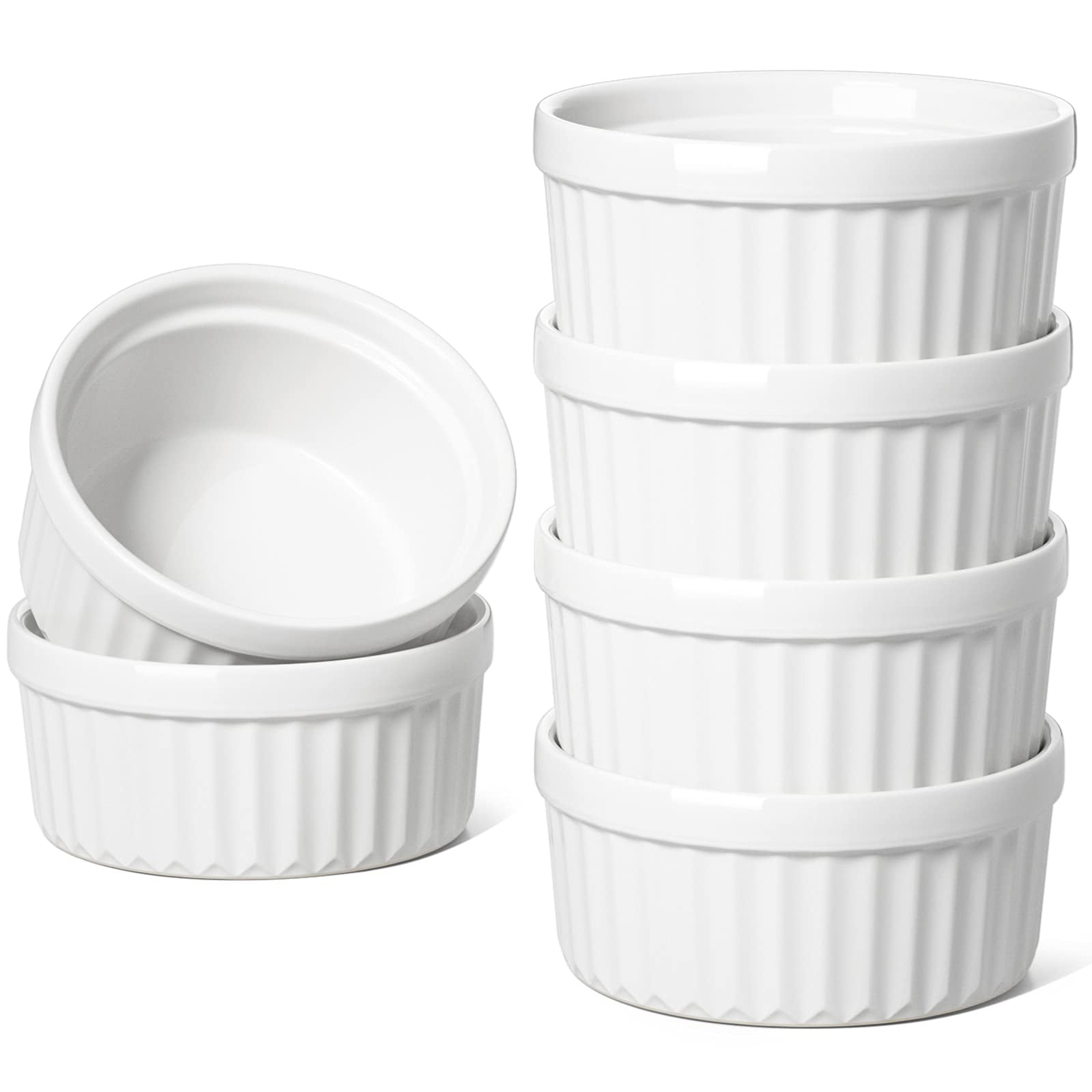 Juego De 6 Tazas De Crema Brulee Para Flan Ramekins Le Tauci, 120 Ml