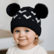 thumbnail image 2 of GORRO DE LANA INFANTIL DISEÑO CORAZONES CON CHIPORRO Y POMPONES BEBE UNISEX, 2 of 3