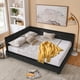 thumbnail image 2 of Queen Size Upholstered Tufted Bed Frame, Sofa Bed Frame with Comfortable Backrest and Armrests, Queen Size Bed for Bedroom, Living Room,Velvet, BLACK(85.5''*64.5''*30.5''), 2 of 3