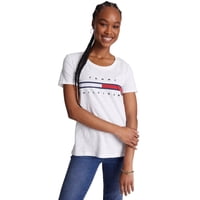 Camiseta Tommy Hilfiger Para Mujer, Corte Regular, Logotipo Bordado