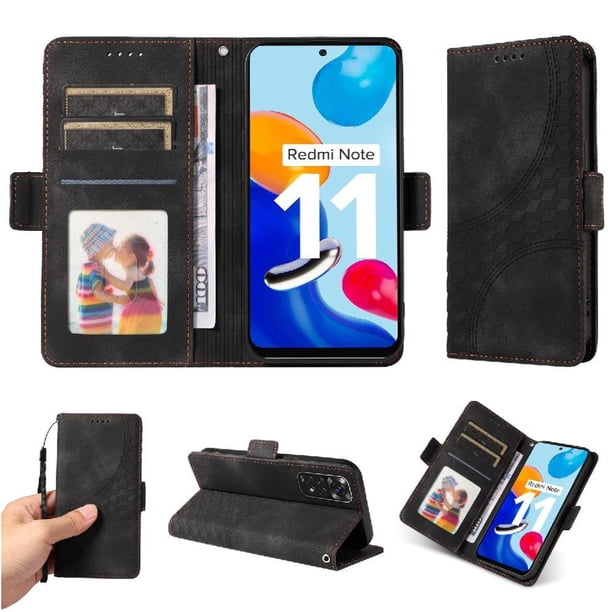 Carcasa FOXDOCK Xiaomi Redmi Note 11 4G de cuero PU, diseño acolchado clásico, protección contra caídas y rayones