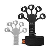 Magideal - Ejercitador De Dedos Ejercicio De Potencia Banda De Resistencia De Los Dedos Dispositivo Extensor Ajustable Fortalecedor De Dedos Para Entrenamiento , 2 Uds Negro Gris
