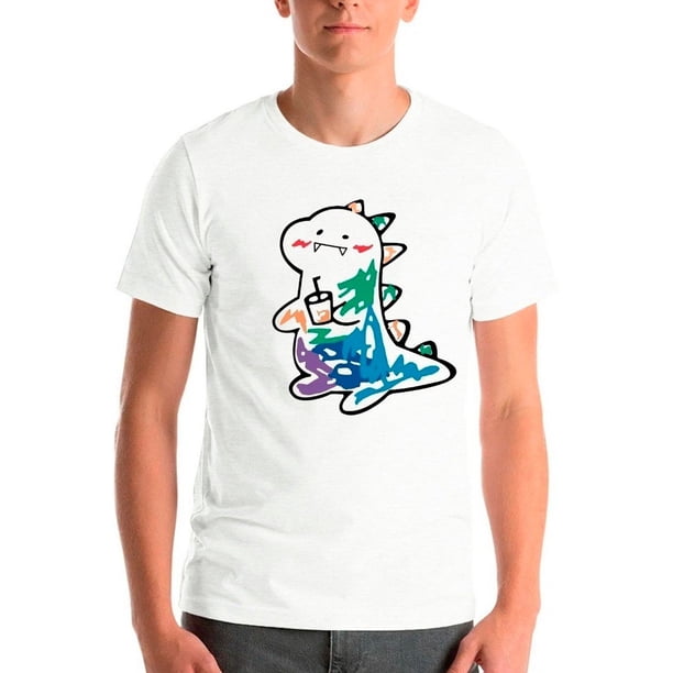 Polera Estampada Dinosaurio Kawai Colores Hombreniño