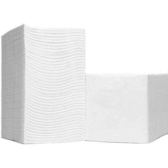 Pinnacle Supply 500 servilletas de cóctel blancas de papel, 3 capas