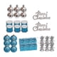 thumbnail image 3 of 32 piezas Decoraciones para árboles de Navidad Adornos navideños decorativos Bolas Campanas Tambores Cajas de regalo Colgante con dijes Decoración nav Azul plateado, 3 of 5