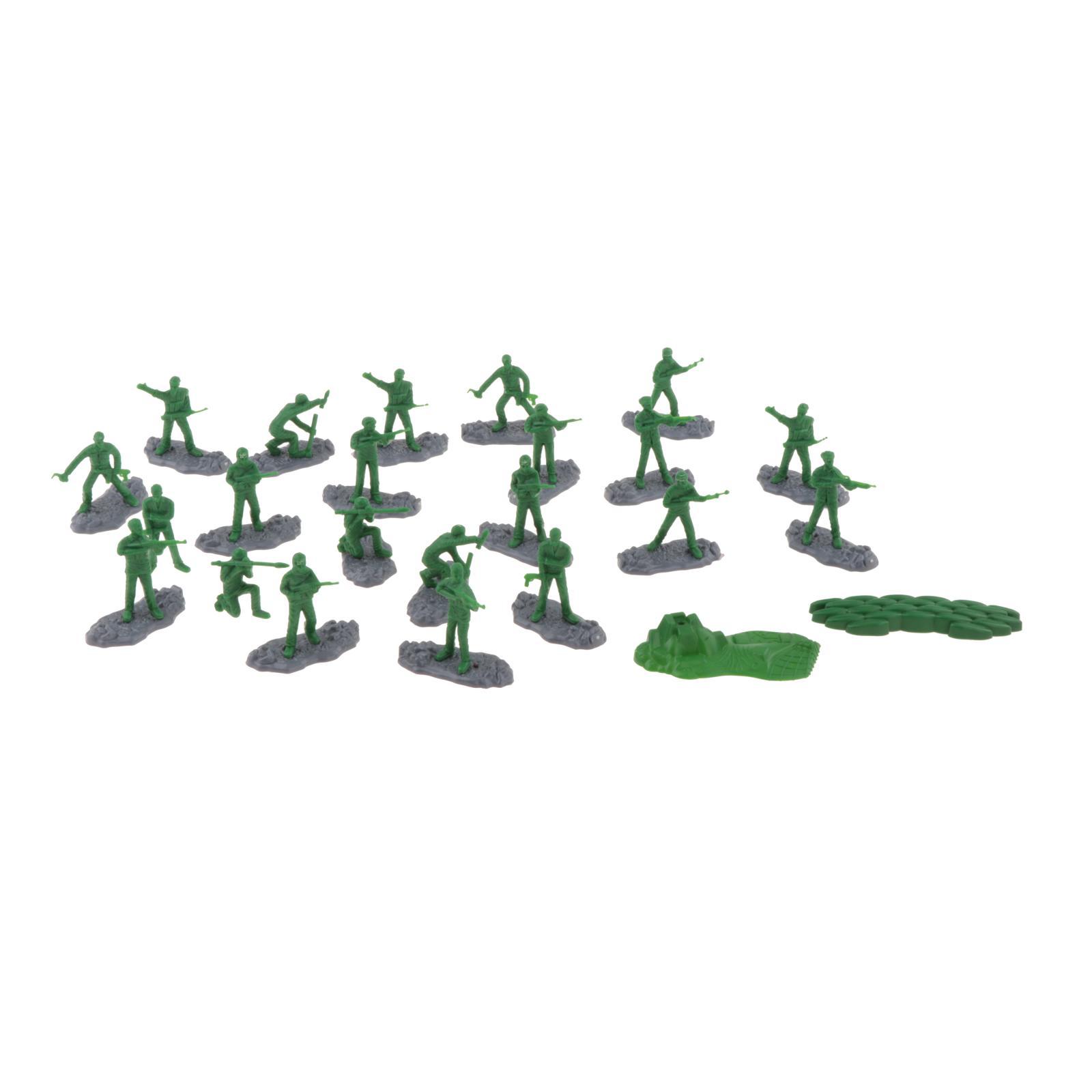 Magideal - 18 Figuras De Soldados, Dioramas A Escala 1/35, Regalos De Cumpleaños Para Niños, Figuras En Miniatura Para Mesa De Arena, Manualidades De Escenas En Verde