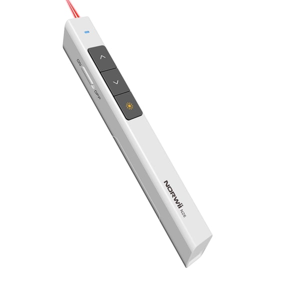 Presentation Clicker Norwii N26 inalámbrico con puntero blanco