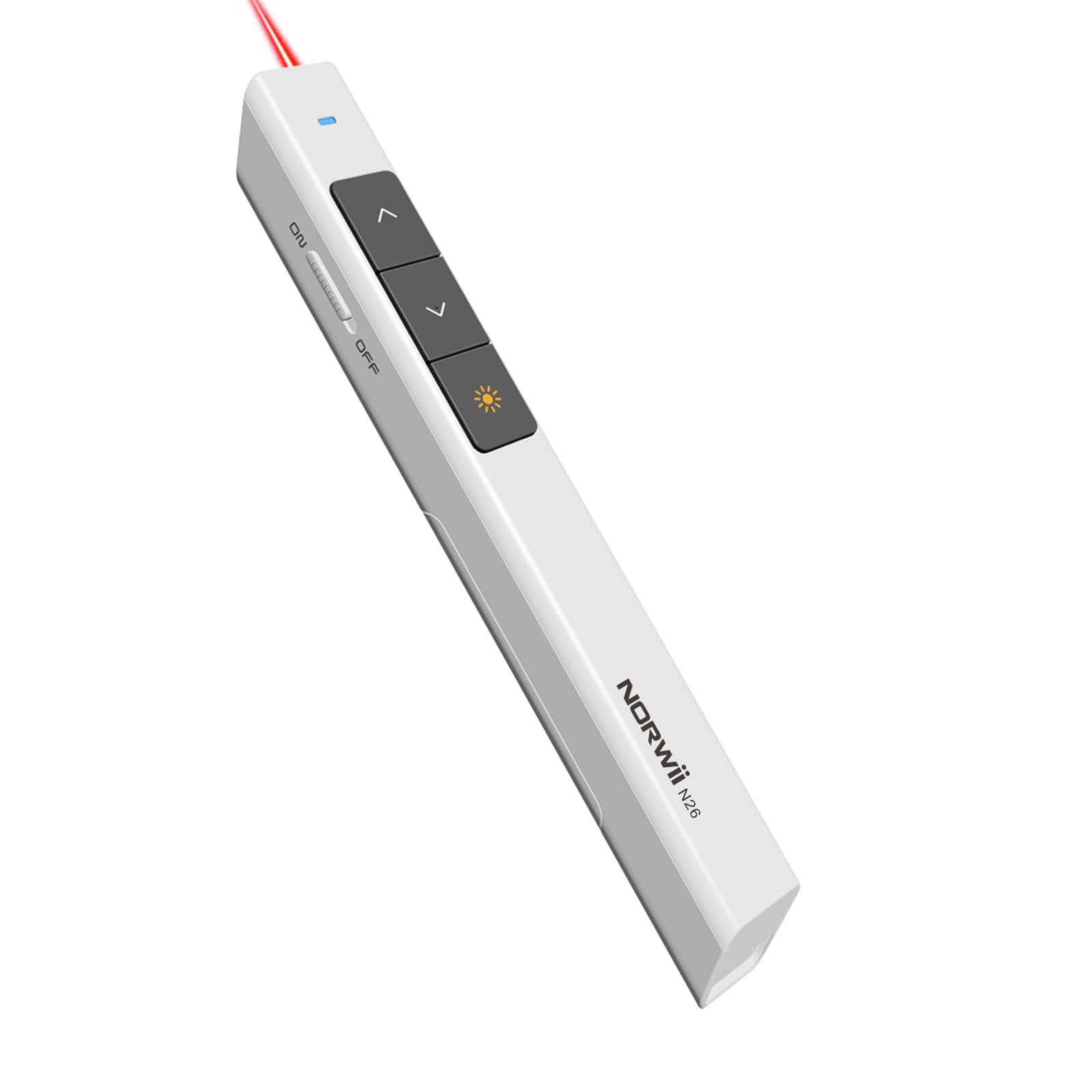 Presentation Clicker Norwii N26 Inalámbrico Con Puntero Blanco