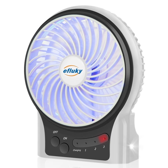 Mini ventilador de escritorio efluky de 3 velocidades con luz LED blanca
