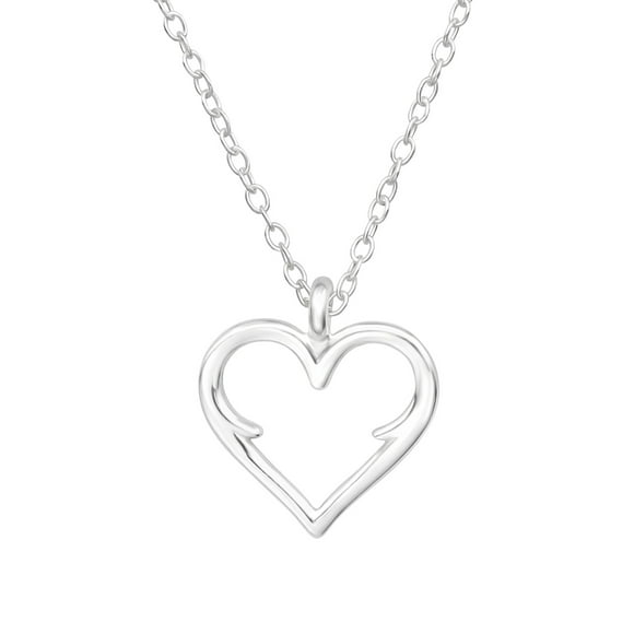 Collar Plata 925 Corazon Plateado