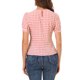 thumbnail image 3 of INSPIRE CHIC Blusa Casual de Manga Corta Abullonada con Cuello Redondo y Estilo Vintage de Cuadros Vichy para Mujer XL Rosa Sandía, 3 of 7