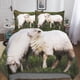 thumbnail image 1 of Juego de ropa de cama de ovejas, funda nórdica de microfibra suave con cremallera oculta, funda de edredón con diseño de animales adorables con estampado 3D para niños, adolescentes y adulto, 1 of 3