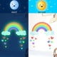 thumbnail image 3 of 1pc Rainbow Clouds and Love Hearts Luminous Wall Stickers - Self-Adhesive Decorations for Bedroom, Living Room, and More, 3 of 3