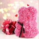 thumbnail image 2 of Oso de rosa artificial con caja rosa, 2 of 3