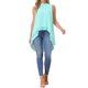 thumbnail image 2 of INSPIRE CHIC Blusas de Mujer de Gasa Cuello Simulado Sin Mangas con Lazo en la Espalda Dobladillo Alto Bajo Camisa de Verano Verde Menta L, 2 of 6