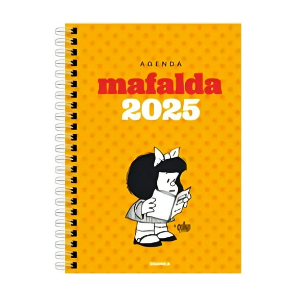 Agenda Mafalda 2025 Anillada Modulos Amarilla Quino