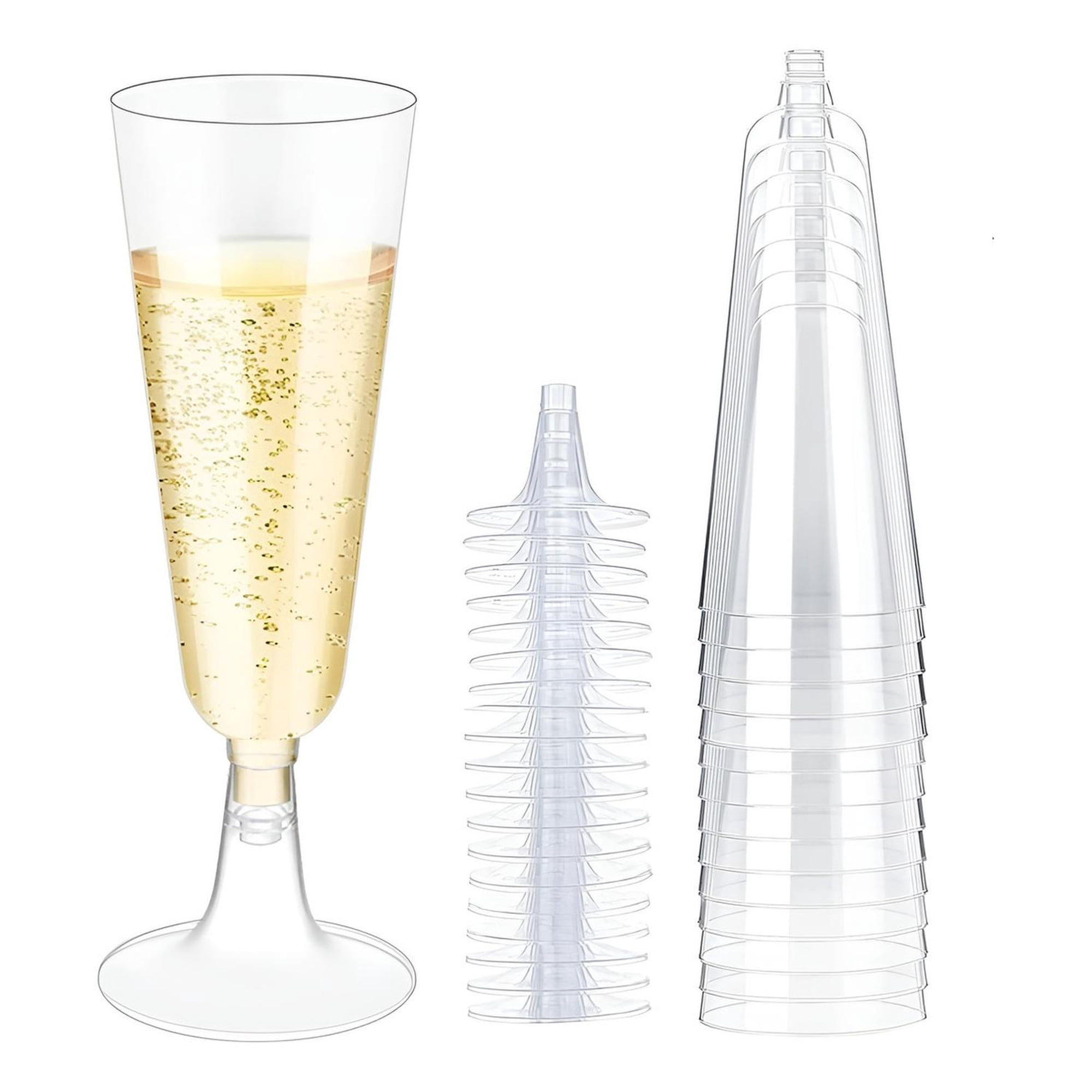 Pasteleriuscl - 10 Copas De Champagne Copa Acrilico Copa Plastico 5oz/162ml