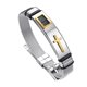 thumbnail image 4 of 12 mm de ancho de moda de acero inoxidable ajustable hombres cruz pulsera de oro, 4 of 5