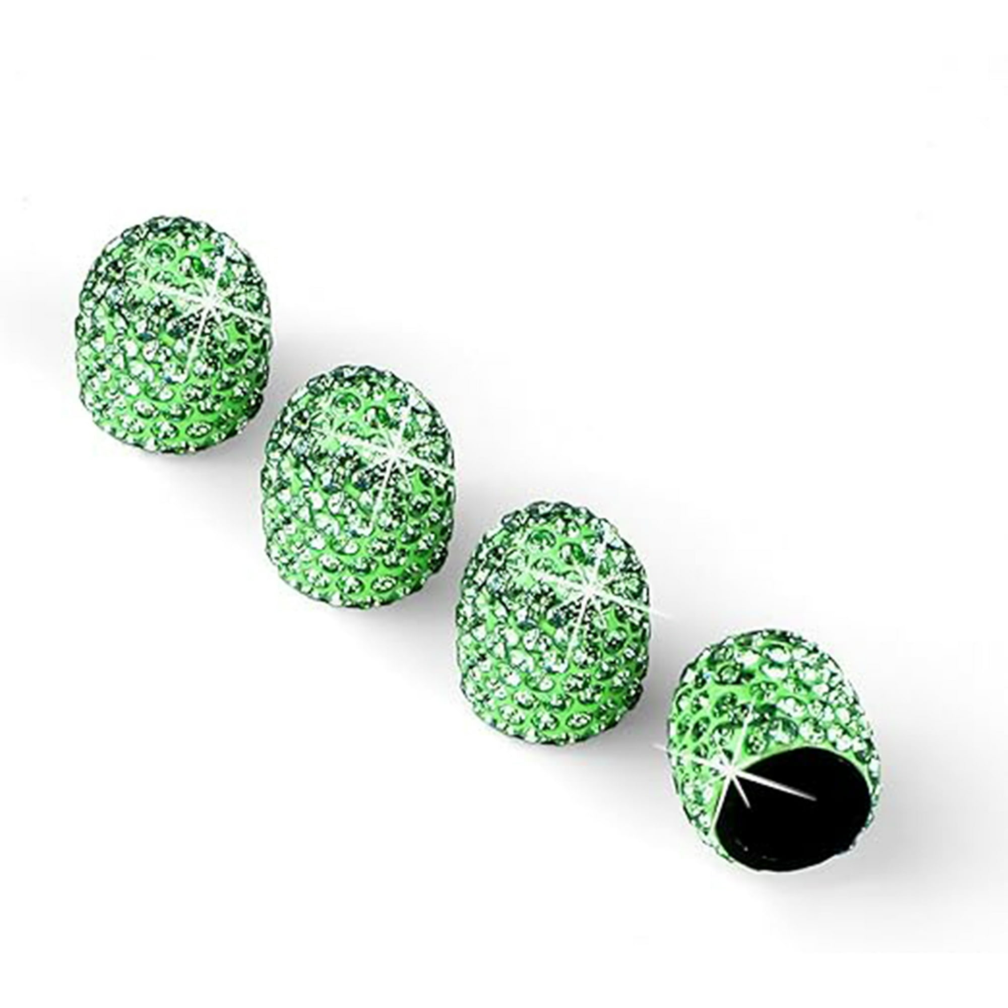 Veat00l - 4 Tapones De Válvula De Neumáticos De Automóviles Hechos A Mano, Con Diamantes Artificiales, Para Válvulas De Neumáticos De Automóviles, Atractivos Accesorios De Automóviles A Prueba De Polvo