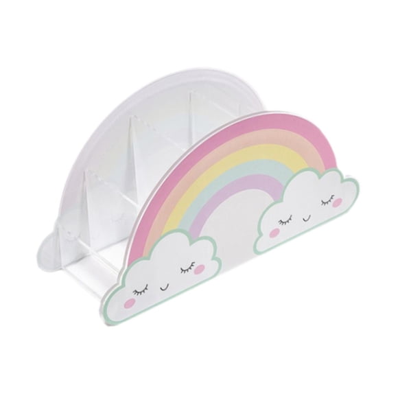 Portalápices Acrílico, Caja De Suministro Resistente De Arco Iris Para Tocador, Mesa, Cocina, Hogar