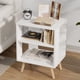 thumbnail image 1 of Mesa de Noche Moderna Aenuert Blanca de 2 Niveles, 1 of 7