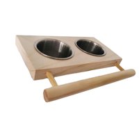 Ioensy - Plato De Alimentación Para Pájaros, Soporte De Percha De Madera Para Cacatúas, Tortolitos, Conures