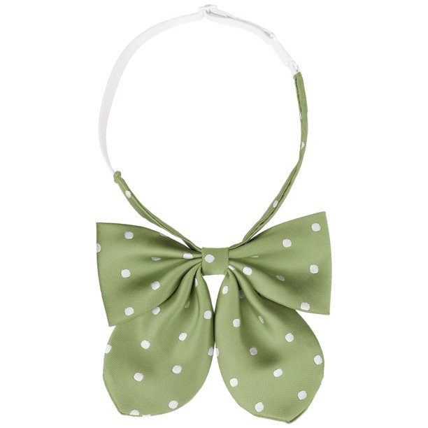 INSPIRE CHIC Corbatas de Lazo con Correas Ajustables Pre-atadas de Lunares para Mujer para Uniforme Casual Amarillo Verde