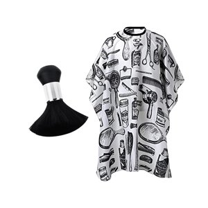 Ioensy - Barber Cape Neck Duster Brush Makeup Cape Mujeres Hombres Niñas Niños Maquillador Artista Gris