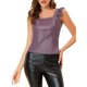 thumbnail image 2 of INSPIRE CHIC Top de Fiesta para Mujer con Ribete de Encaje, Sin Mangas, de Cuero Sintético PU, Talla S, Color Púrpura, 2 of 5