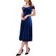 thumbnail image 4 of INSPIRE CHIC Vestido de Terciopelo para Mujer Fuera del Hombro Vintage Cóctel de Noche Vestidos Línea A XL Azul Real, 4 of 6