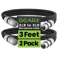 Cables Xlr Gearit Para Micrófono Macho A Hembra, 3 Pines, 1 M, Paquete De 2