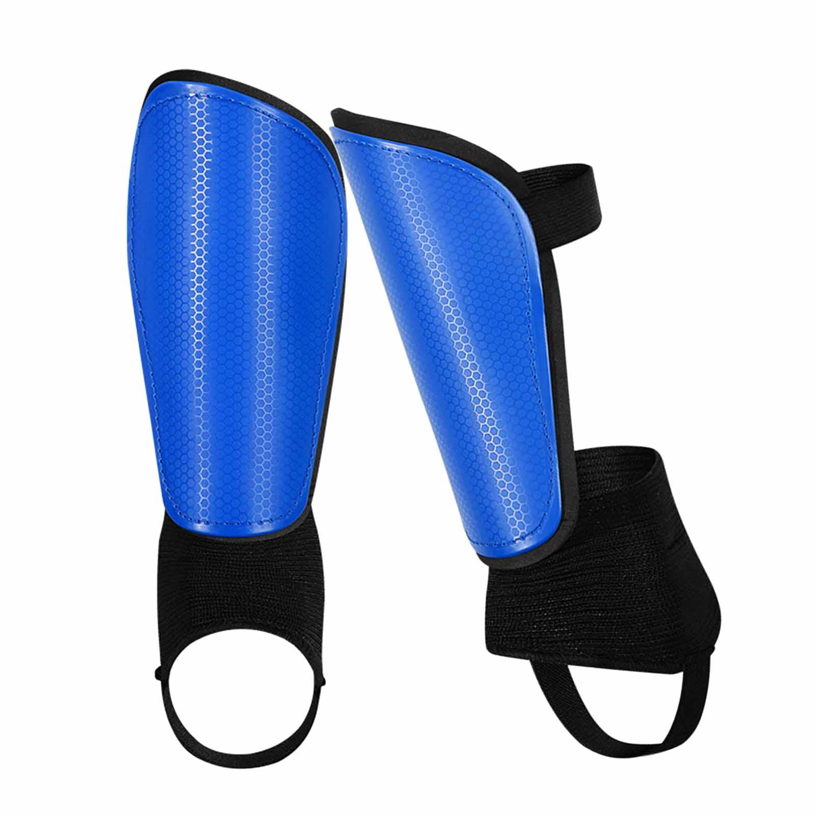 Ioensy - Espinilleras De Fútbol, Dispositivos De Protección De Rodillas, Suaves Para Correr, Fútbol, Adolescentes, Azul, L