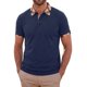 thumbnail image 1 of Camisa Polo de Hombre INSPIRE CHIC Manga Corta Cuello de Cuadros en Contraste Camisas de Golf M Azul Marino, 1 of 5