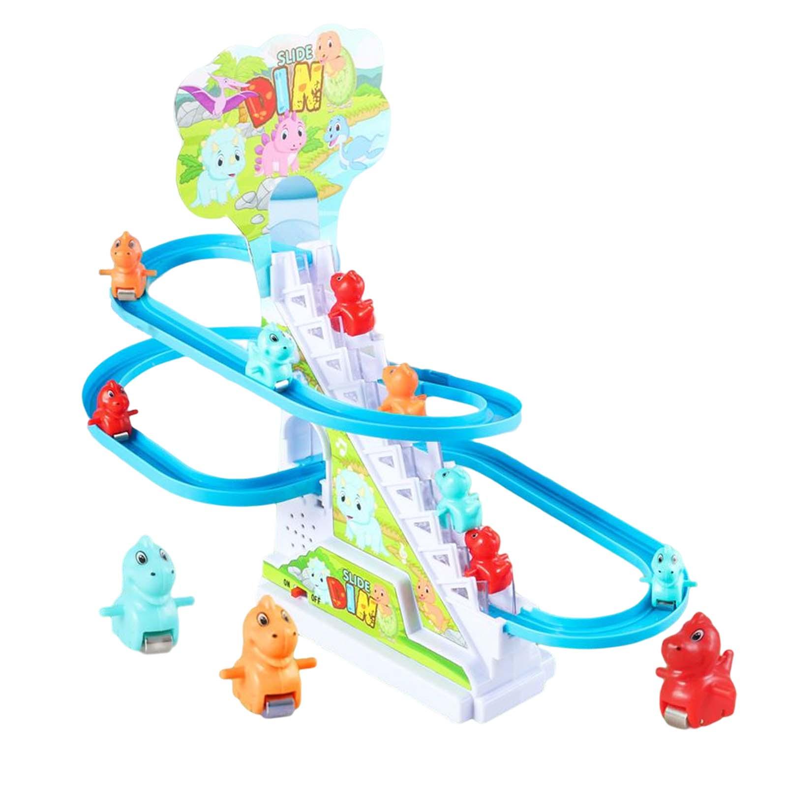 Magideal - Juego De Carreras De Dinosaurios Pequeños Con Luces Intermitentes Y Música Juguete De Interior Fácil De Juguete De , 12 Dinosaurio