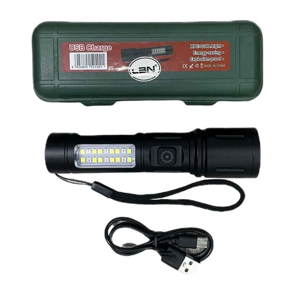 Linterna Recargable Lbn Usb Charge 603 Blanco Negro