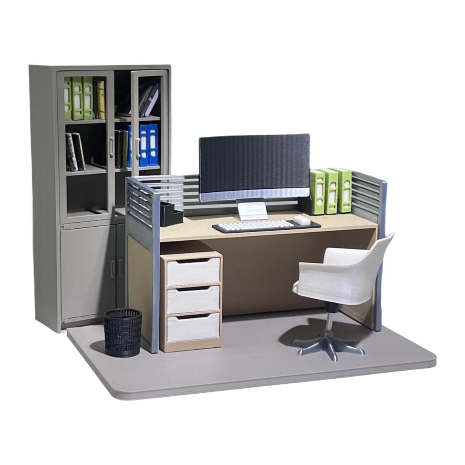 Bothyi - Decoración De Casa De Muñecas 1:12 Mini Escritorio De Computadora Modelo Adornos Realistas Conjunto D