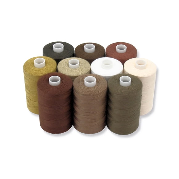 Hilo de coser BlesSew 10 bobinas 914 m tonos marrones