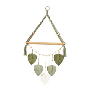 Bothyi - Tapiz Colgante De Pared De Macramé Con Hojas, Estante Para Plantas, Para Telón De Fondo, Apartamento Y Hogar