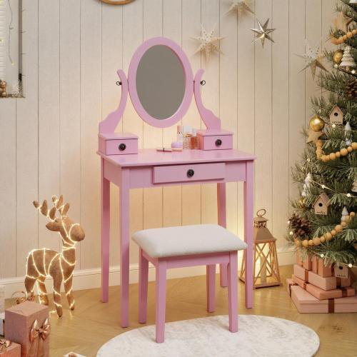 oniys Madera Moniya Maquillaje Vanidad Mesa y Taberno Conjunto