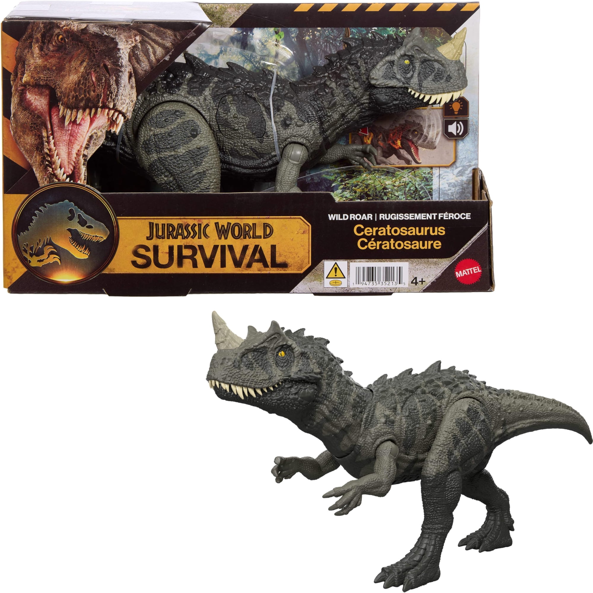 Figura De Acción Mattel Jurassic World Ceratosaurus Con Luz Y Sonido