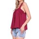 thumbnail image 4 of INSPIRE CHIC Top de Tirantes para Mujer con Panel de Encaje y Cuello Cuadrado, Top Holgado Cami Rojo Oscuro XL, 4 of 6