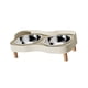 thumbnail image 2 of Comederos Elevados Para Gatos Con Dos Cuencos De Acero Inoxidable Para Cachorros Y Animales Peque?os, Color Beige Y Blanco, 2 of 5