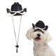 thumbnail image 1 of Sombrero de vaquero para perro Uxcell, mini sombrero de vaquero para mascota con correa ajustable para la barbilla, gorra de cosplay con cuerda de algodón decorativa, (Negro, S), para perros y gatos, 1 of 7