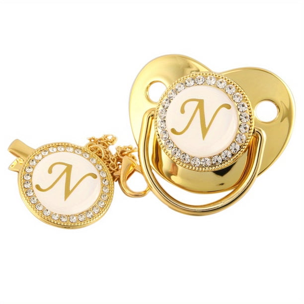 High-grade Pacifier 26 Letters Baby Pacifier With Chain Clip