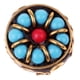 thumbnail image 5 of estilo tibetano hecho a mano cuentas de nepal latón w / coral y turquesa azul, 5 of 5