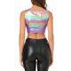 thumbnail image 3 of INSPIRE CHIC Top sin mangas para mujer U Neck Party Clubwear Holographic Shiny Metallic Crop Top Light Purple L, 3 of 7